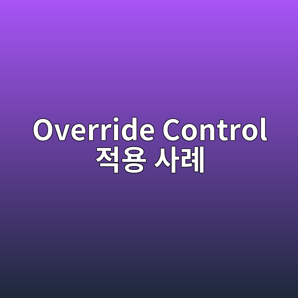 Override Control 적용 사례 10 override control eca081ec9aa9 ec82aceba180 1780975957